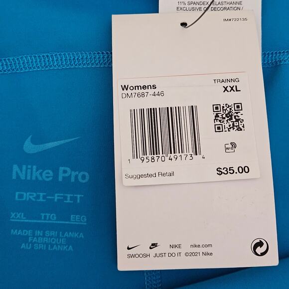 Nike Pro Training Athletic 3" Blue Graphic Short | Women's XXL - Picture 7 of 10